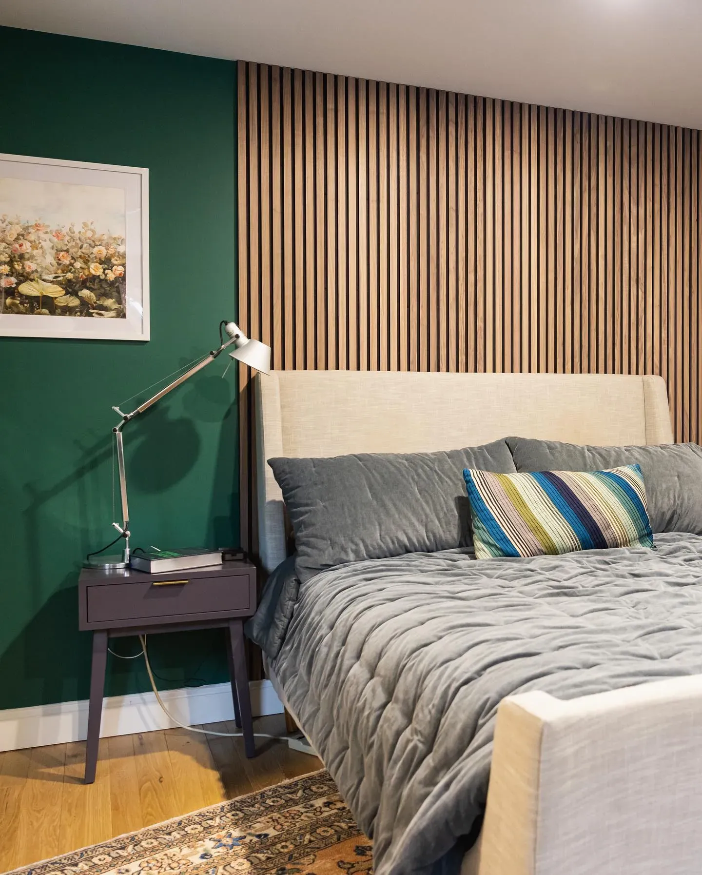 Benjamin Moore Fiddlehead Green bedroom paint