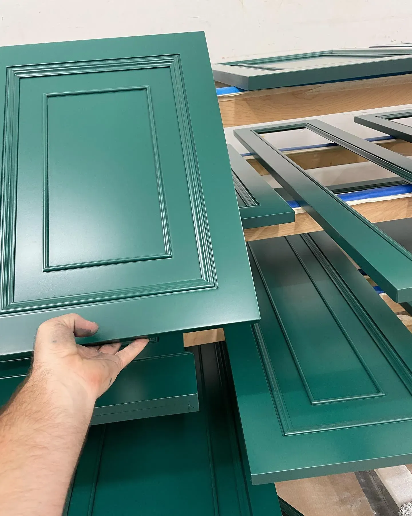 Benjamin Moore Forest Green kitchen cabinets picture