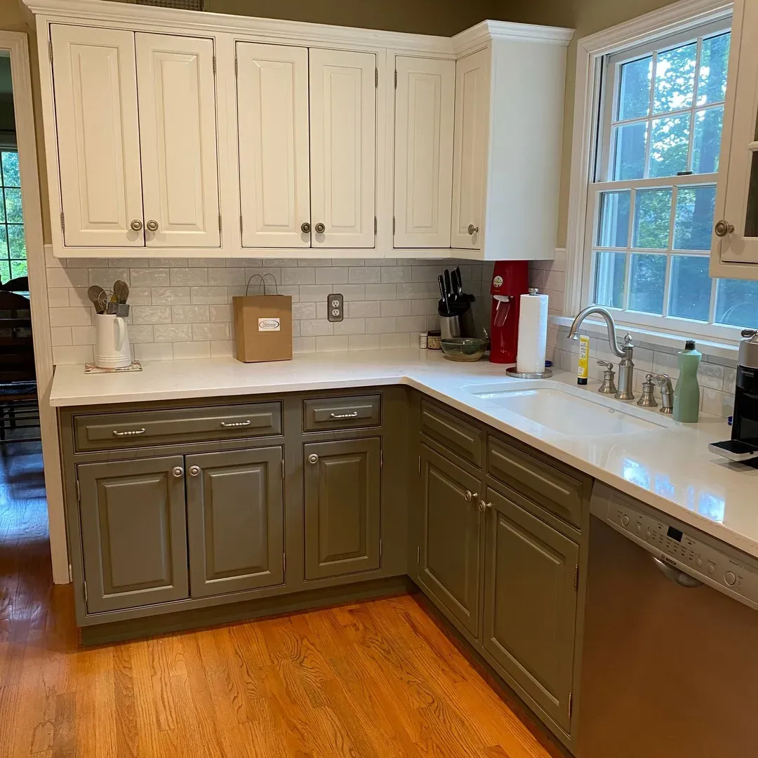 Benjamin Moore Gloucester Sage kitchen cabinets 