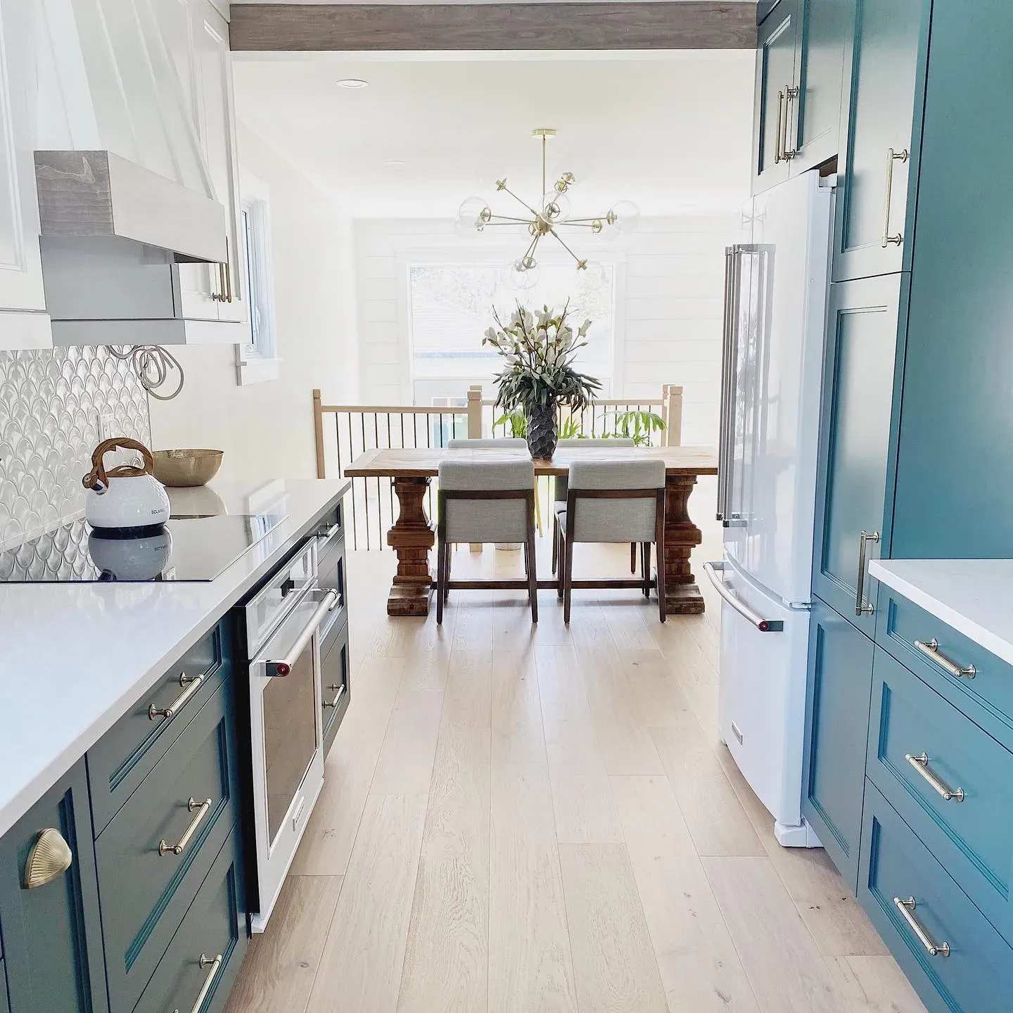 Benjamin Moore Mediterranean Teal kitchen cabinets color paint