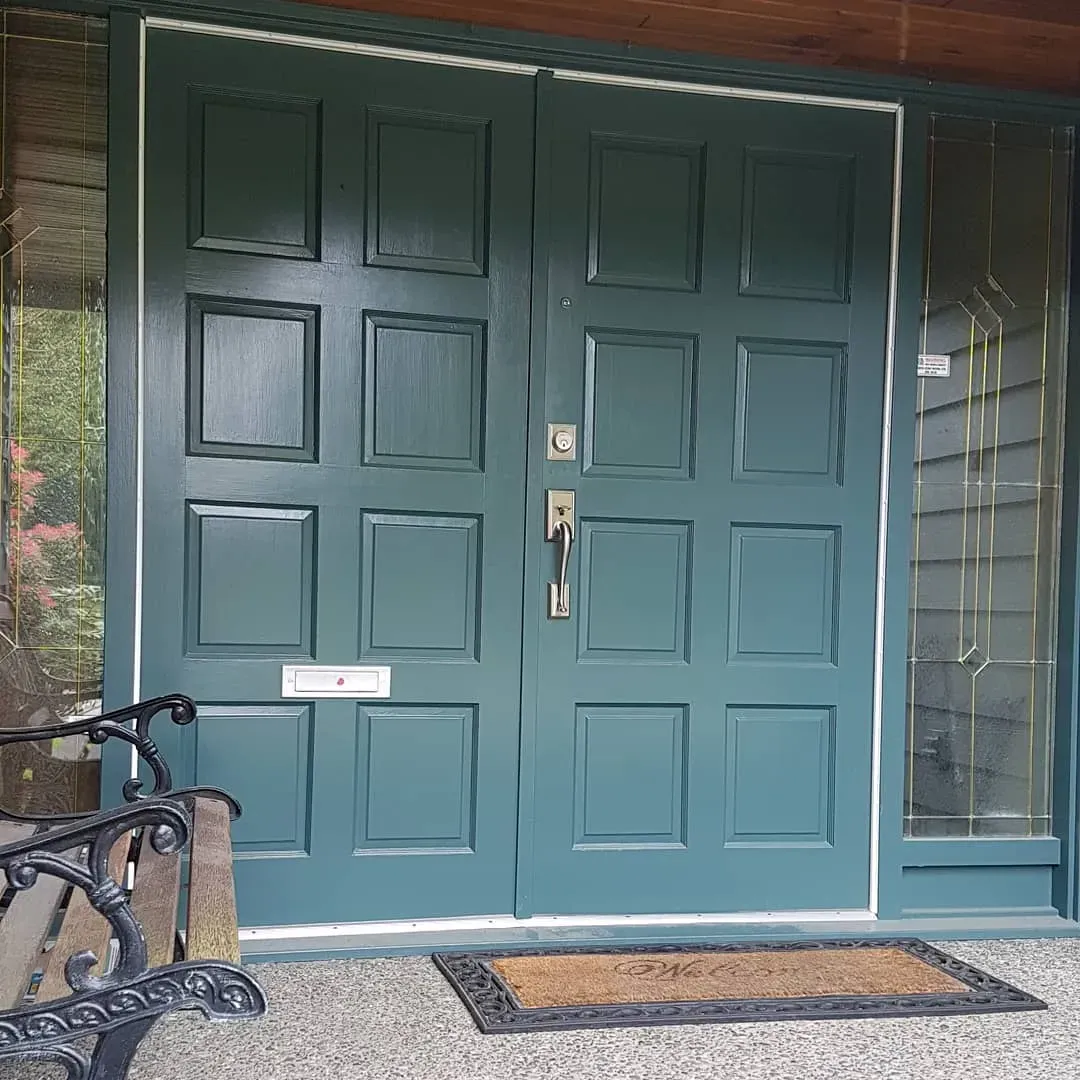 Mediterranean Teal front door color review