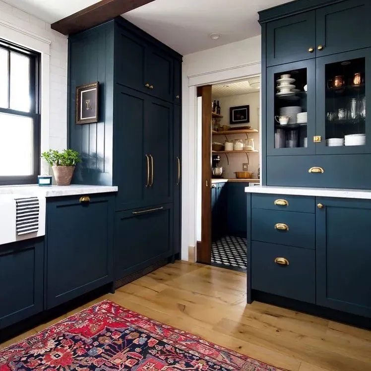 Benjamin Moore Narragansett Green Kitchen Cabinets