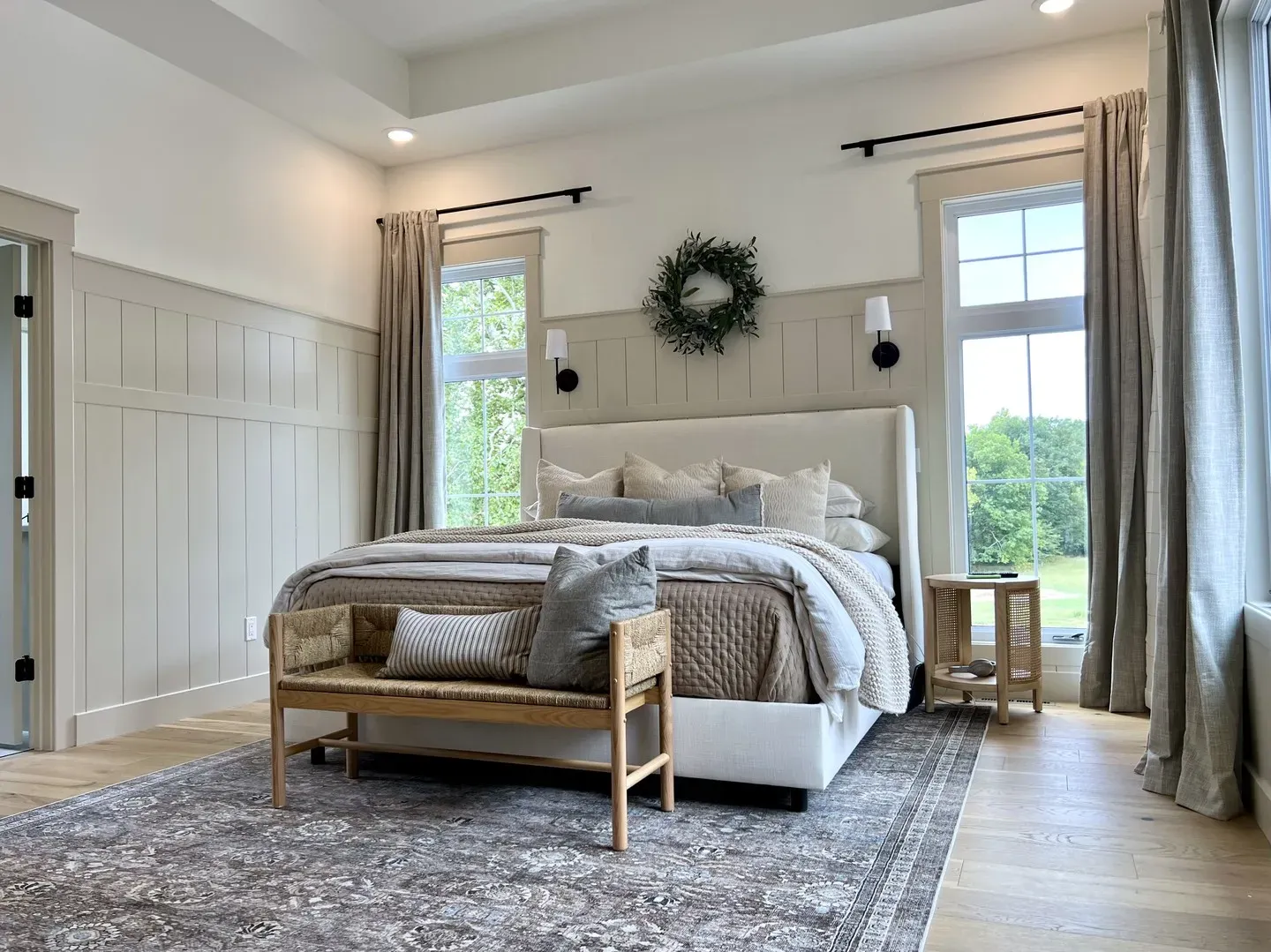 Natural Cream bedroom panelling color