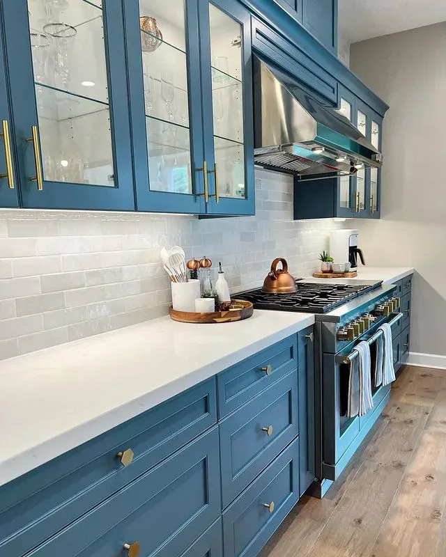 Philipsburg Blue Boho Kitchen Cabinets