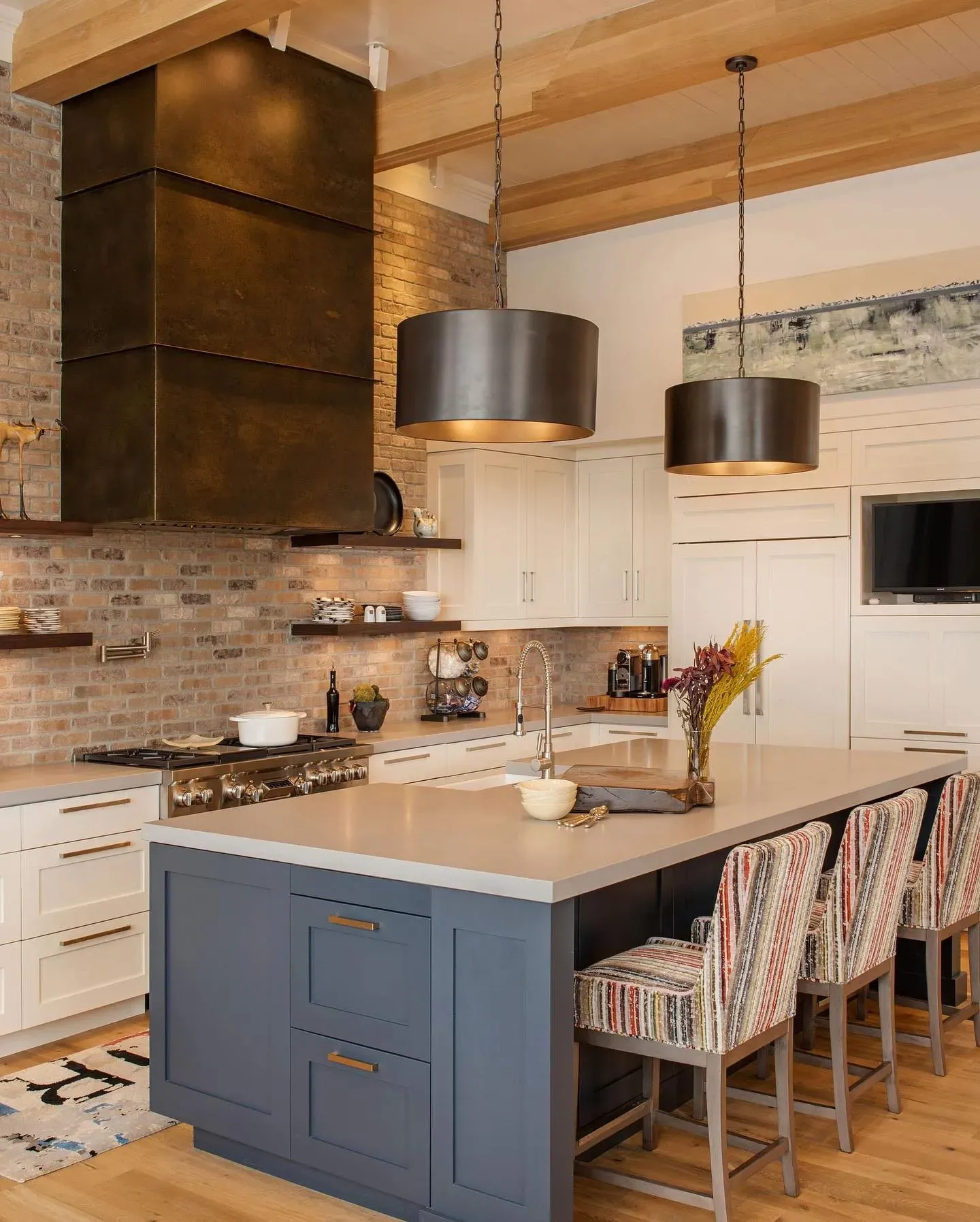 Benjamin Moore Polo Blue kitchen island color