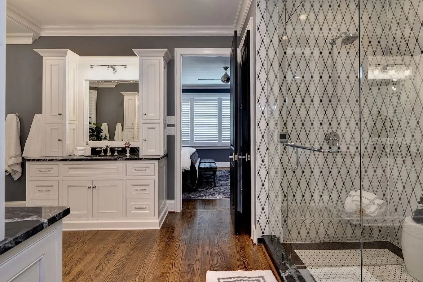 Benjamin Moore Rock Gray bathroom interior