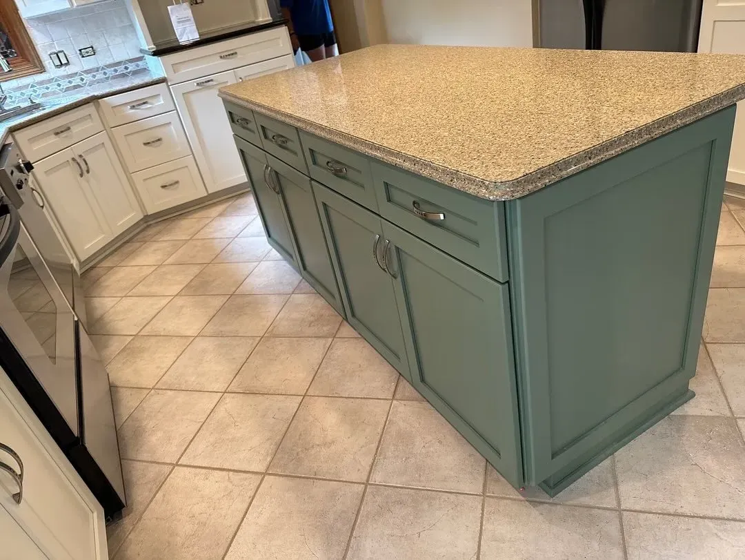 Benjamin Moore Rosepine kitchen island