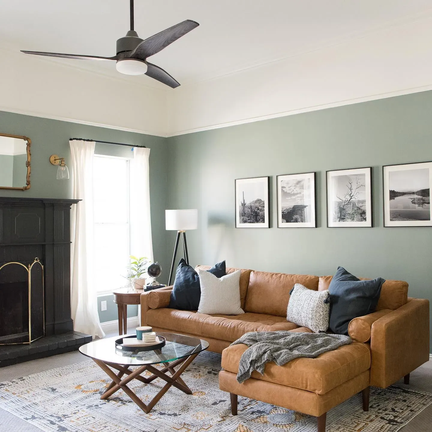 Benjamin Moore Rushing River living room 