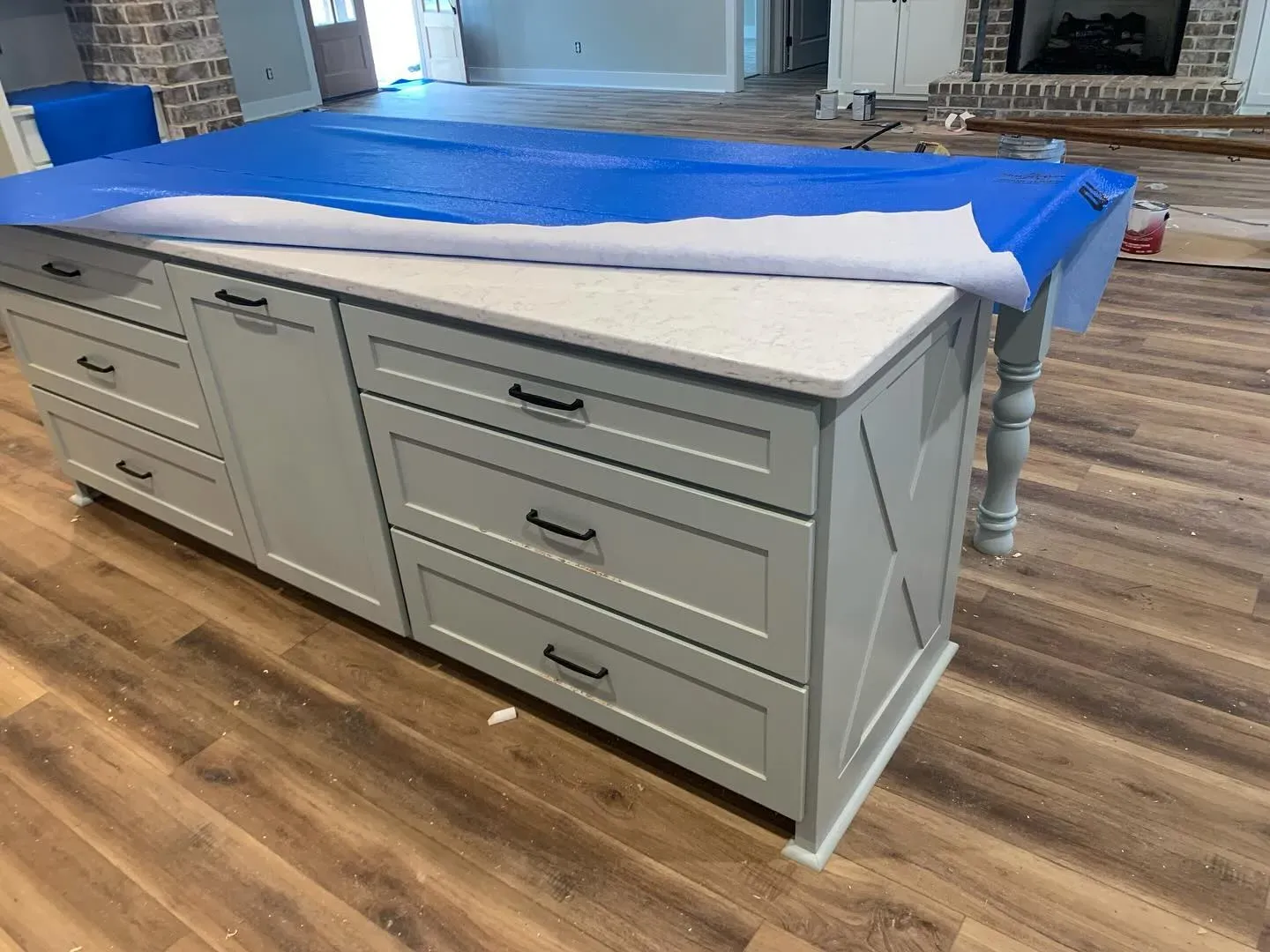 Benjamin Moore Solitude kitchen island