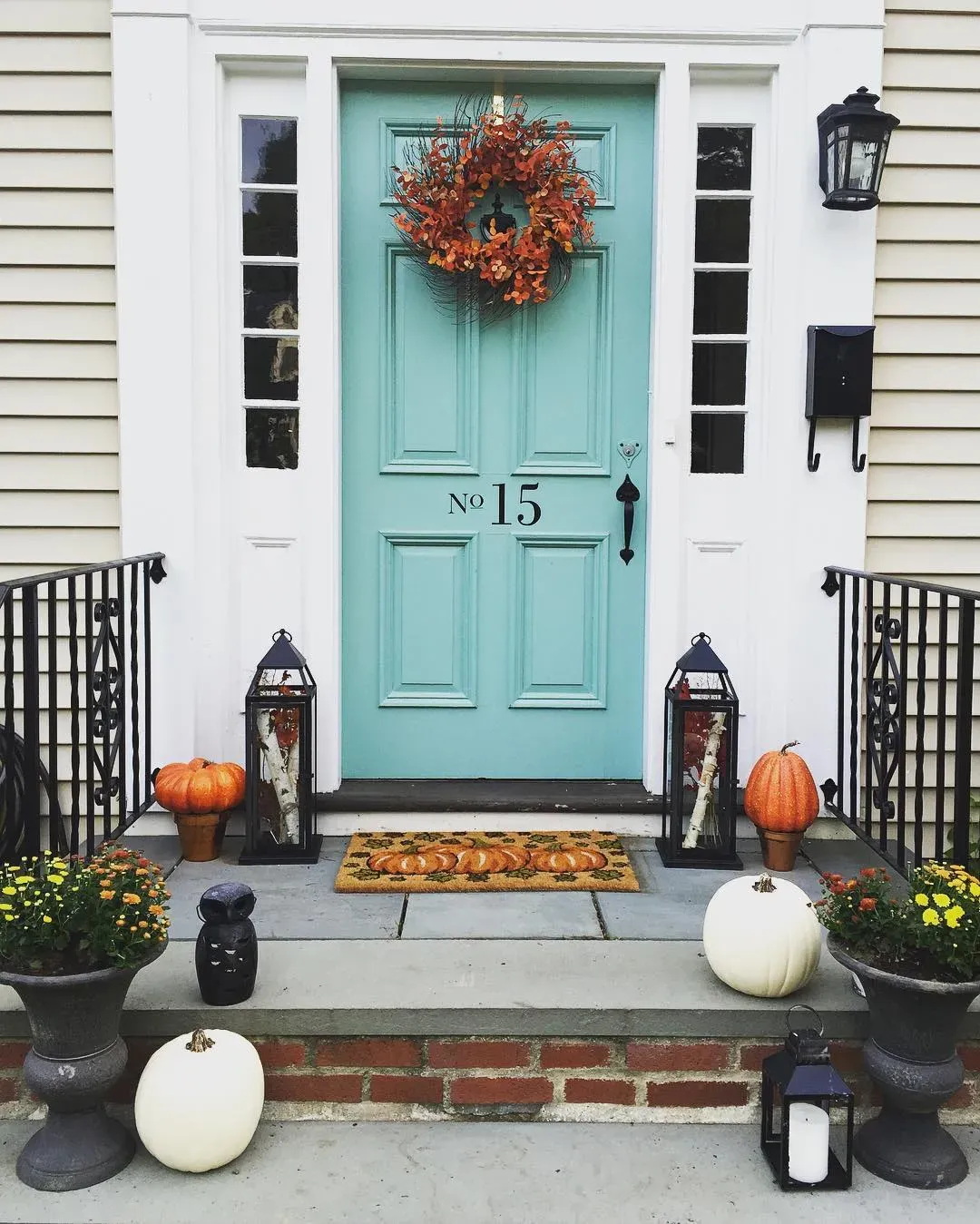 Benjamin Moore St. Lucia Teal front door paint