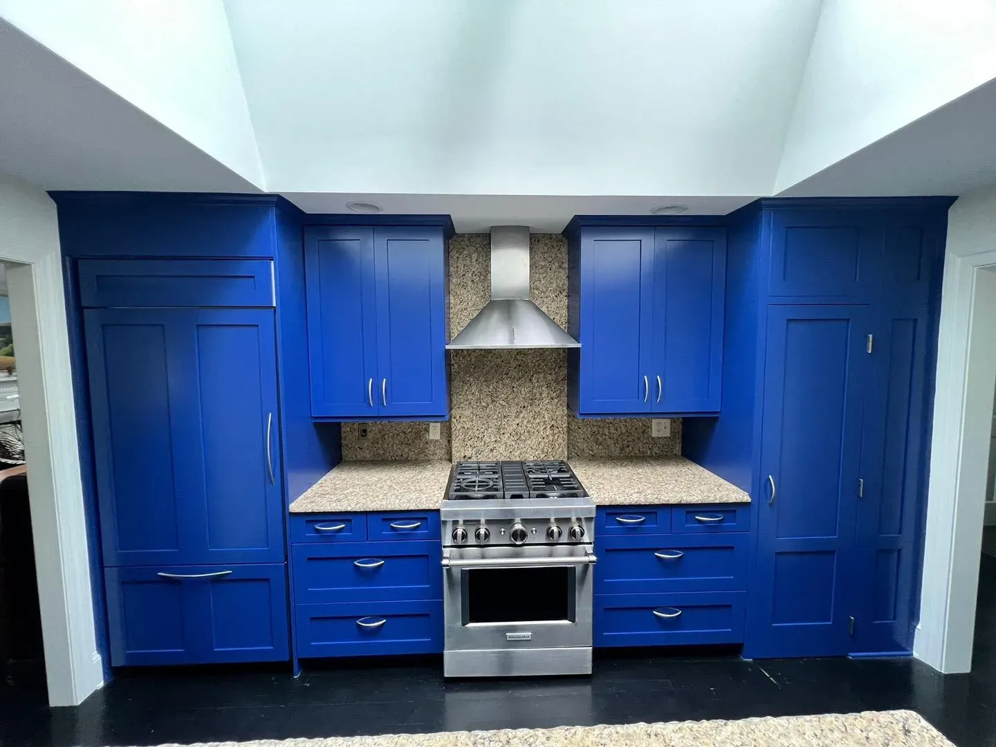 Starry Night Blue kitchen cabinets 