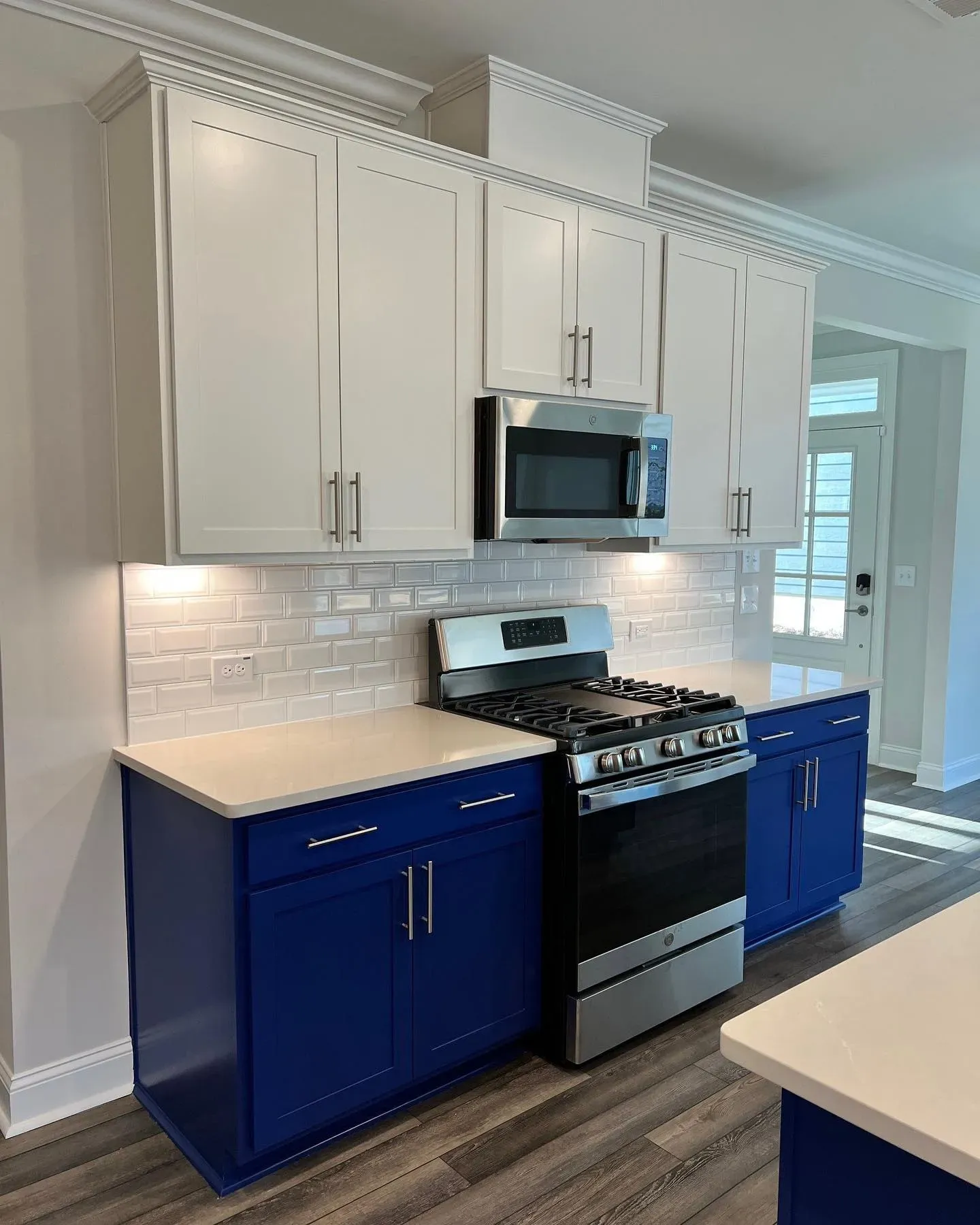 Benjamin Moore Starry Night Blue kitchen cabinets 