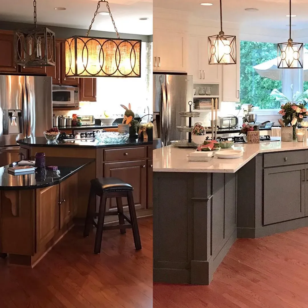 Benjamin Moore Steel Wool kitchen cabinets color