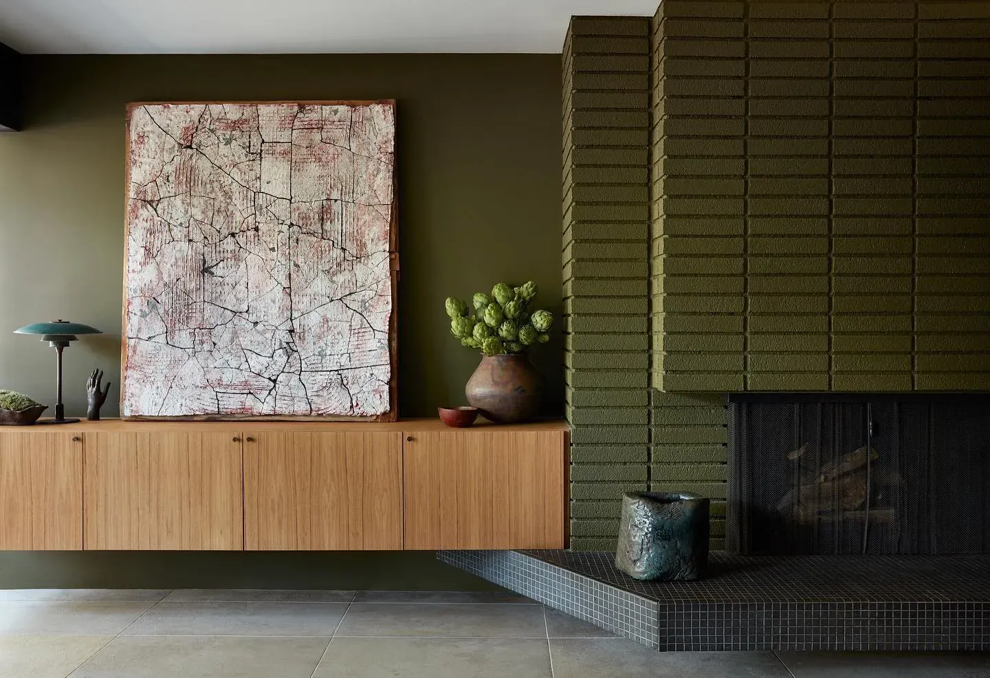Benjamin Moore Turtle Green living room inspiration