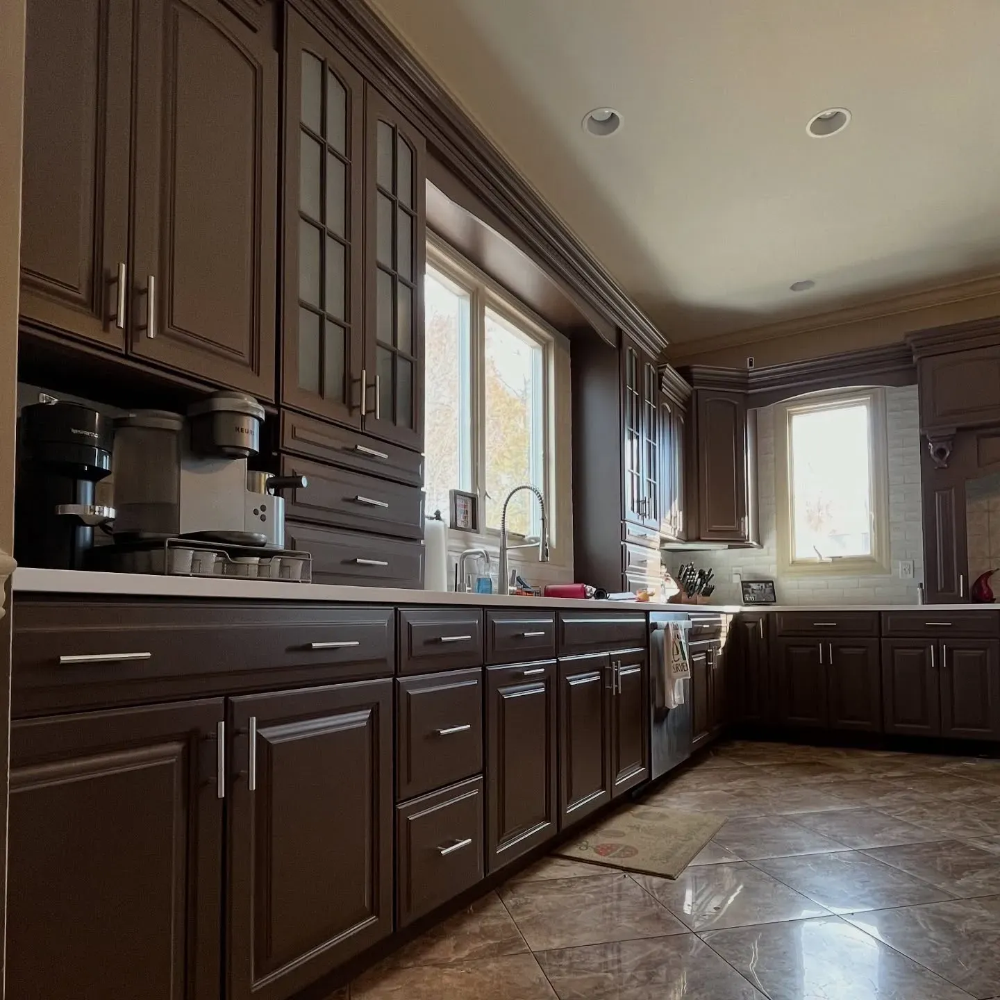 Benjamin Moore Van Buren Brown kitchen cabinets color