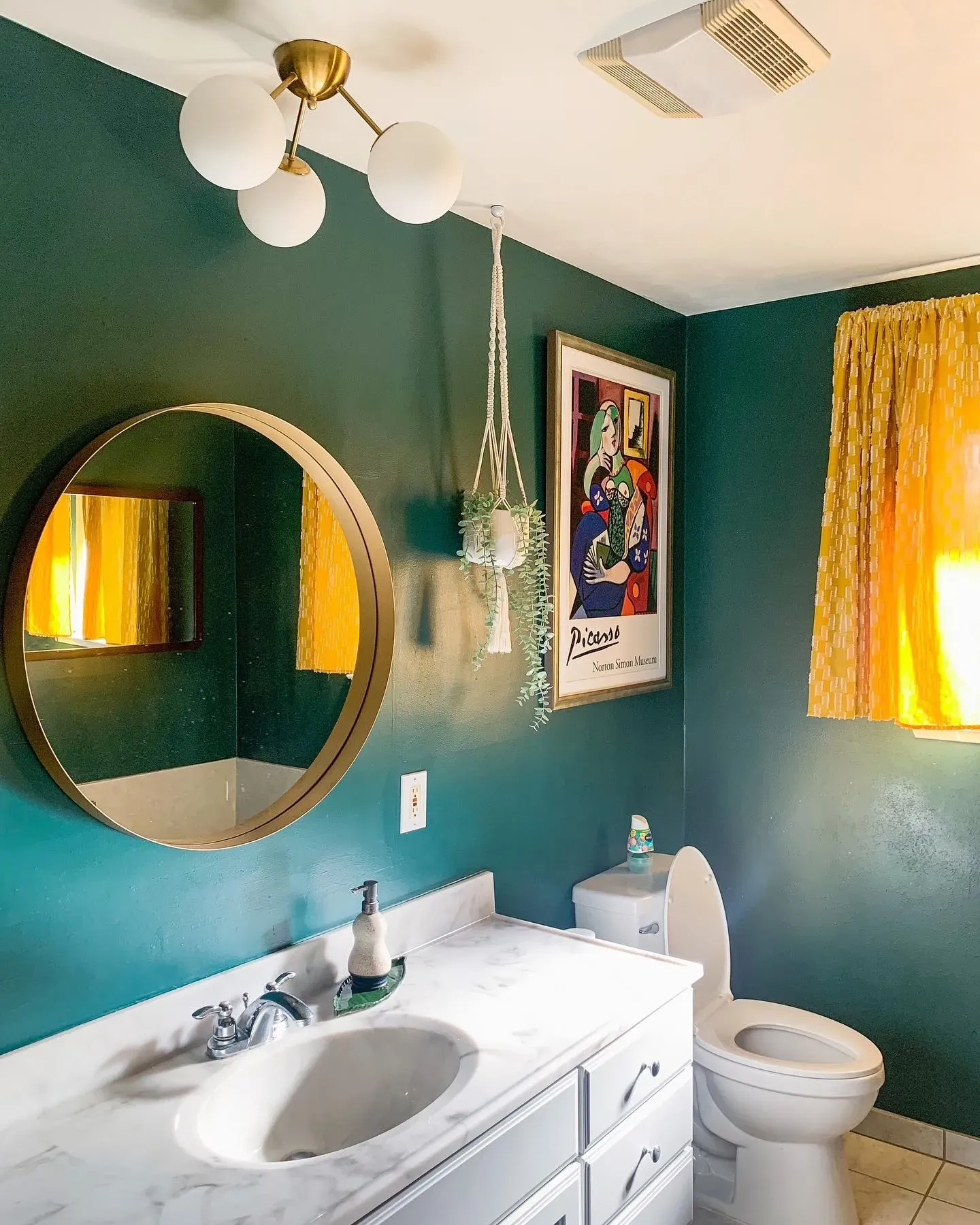 Benjamin Moore Yukon Green bathroom 