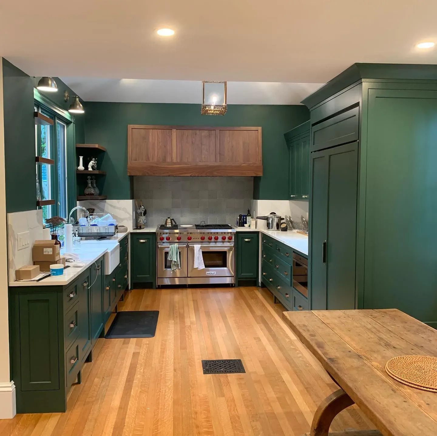 Sherwin Williams Billiard Green kitchen cabinets color