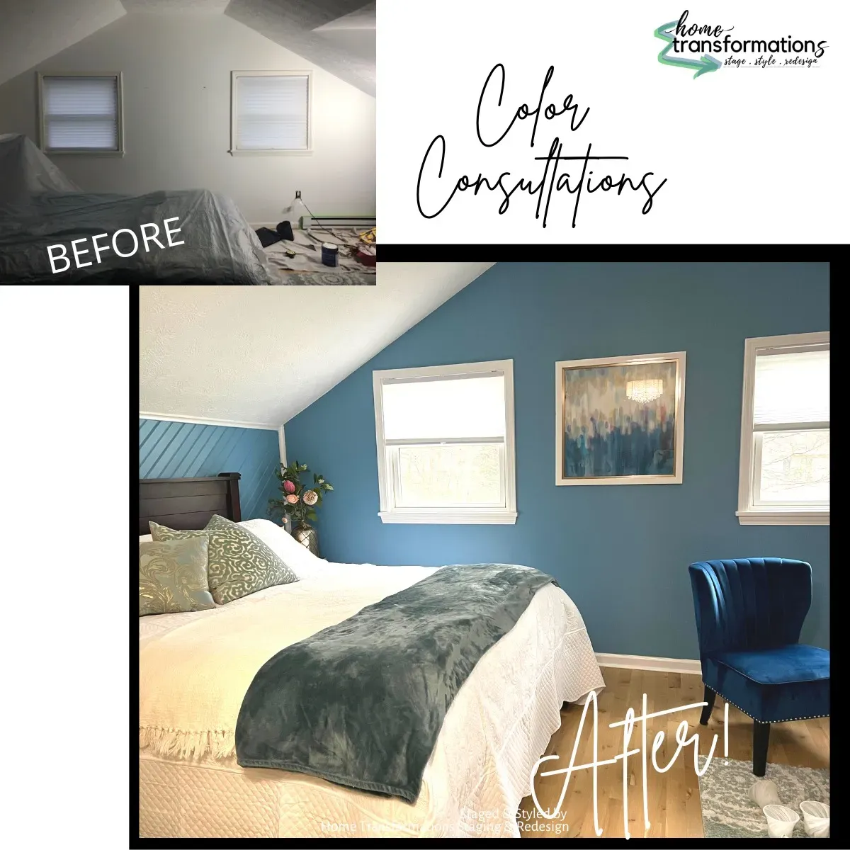 SW Bluebird Feather bedroom makeover