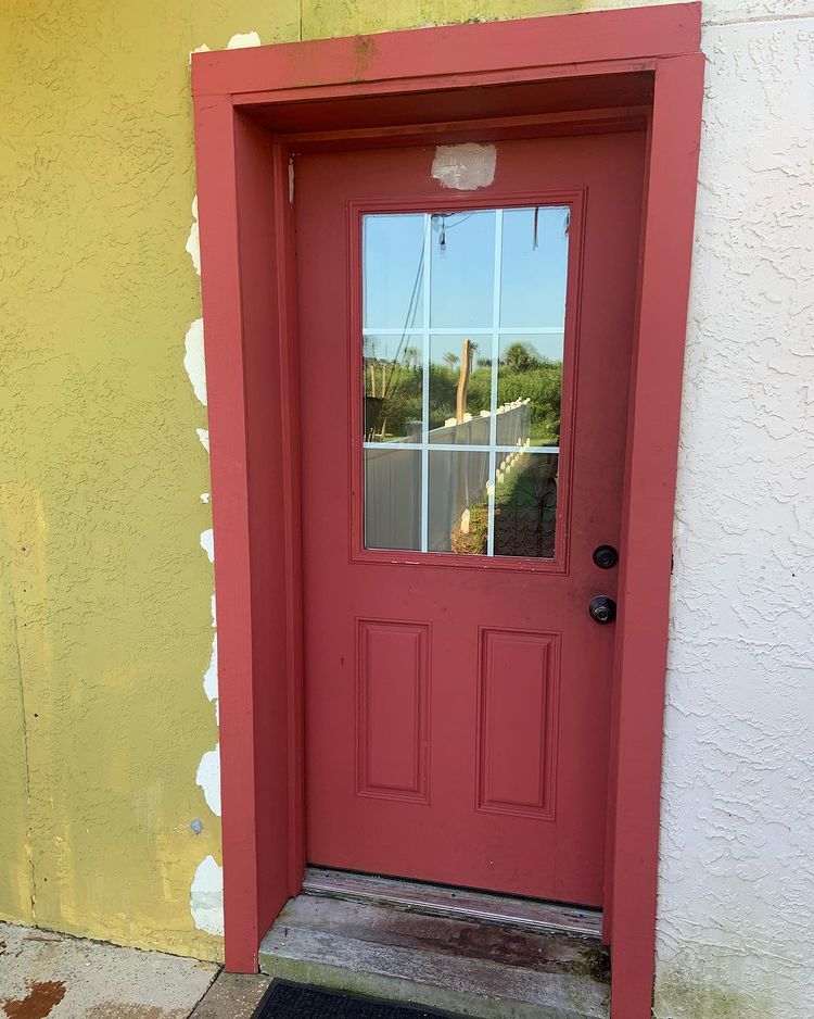 Red door painted Sherwin Williams Bravado Red review