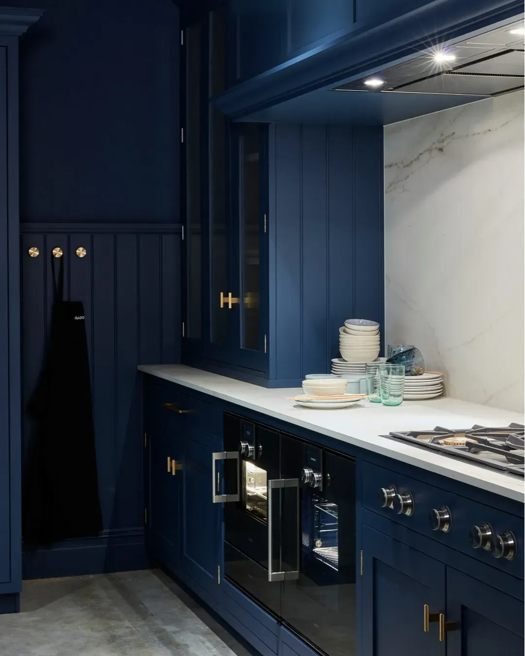 Dulux Breton Blue dark kitchen cabinets paint