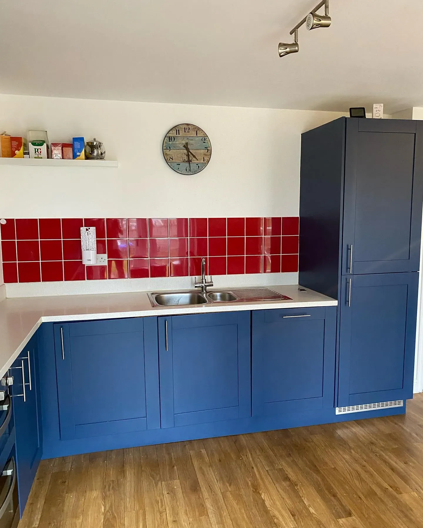 Breton Blue dark kitchen cabinets paint review