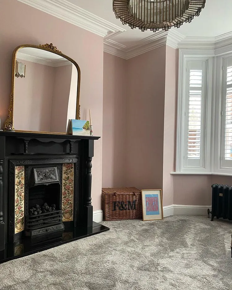 Edwardian style interior with subtle pink color Calamine