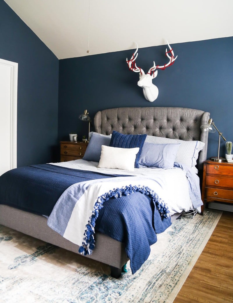 Dark blue paint color for your bedroom Behr Calligraphy