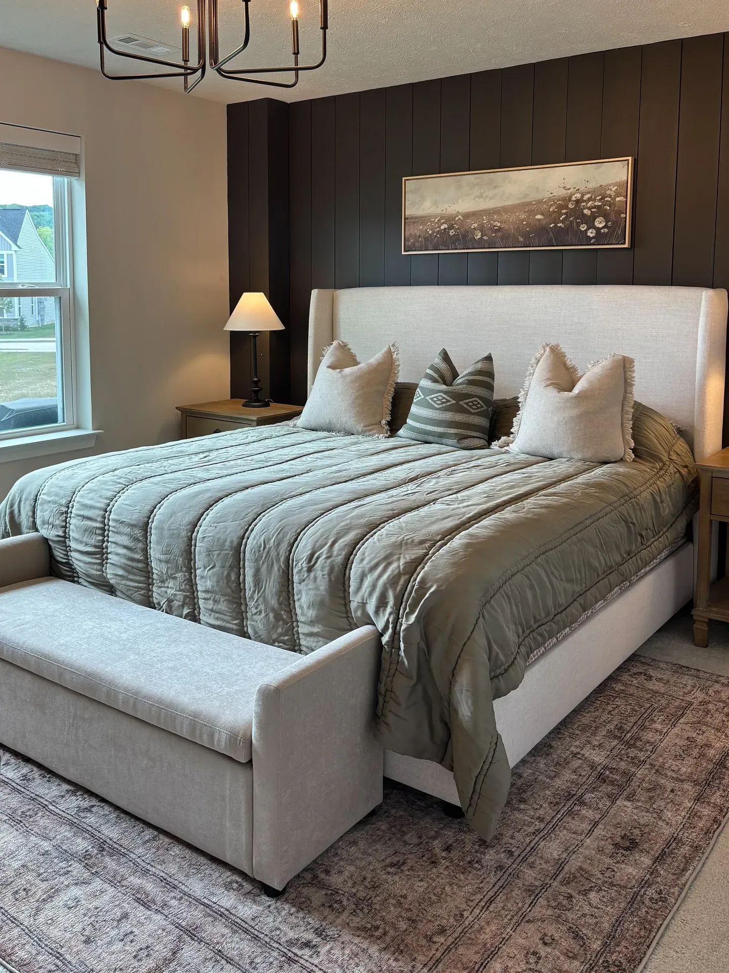 Sherwin Williams Clove bedroom accent wall