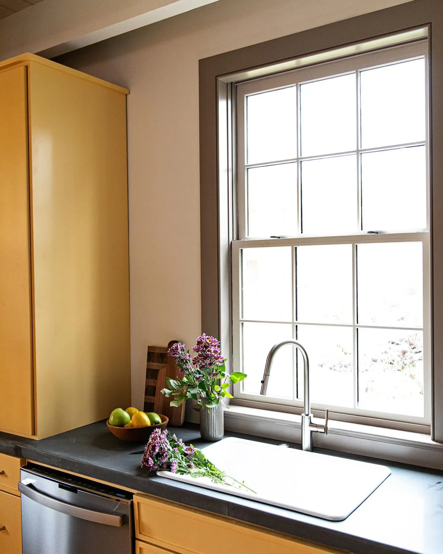 SW Colonial Yellow kitchen cabinets 