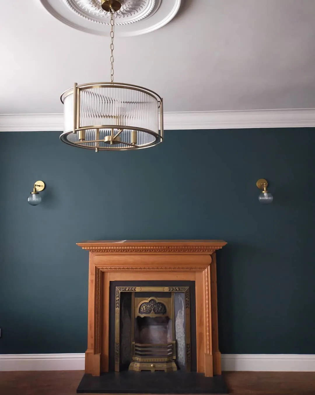 Victorian home interior with dark green Harley Green