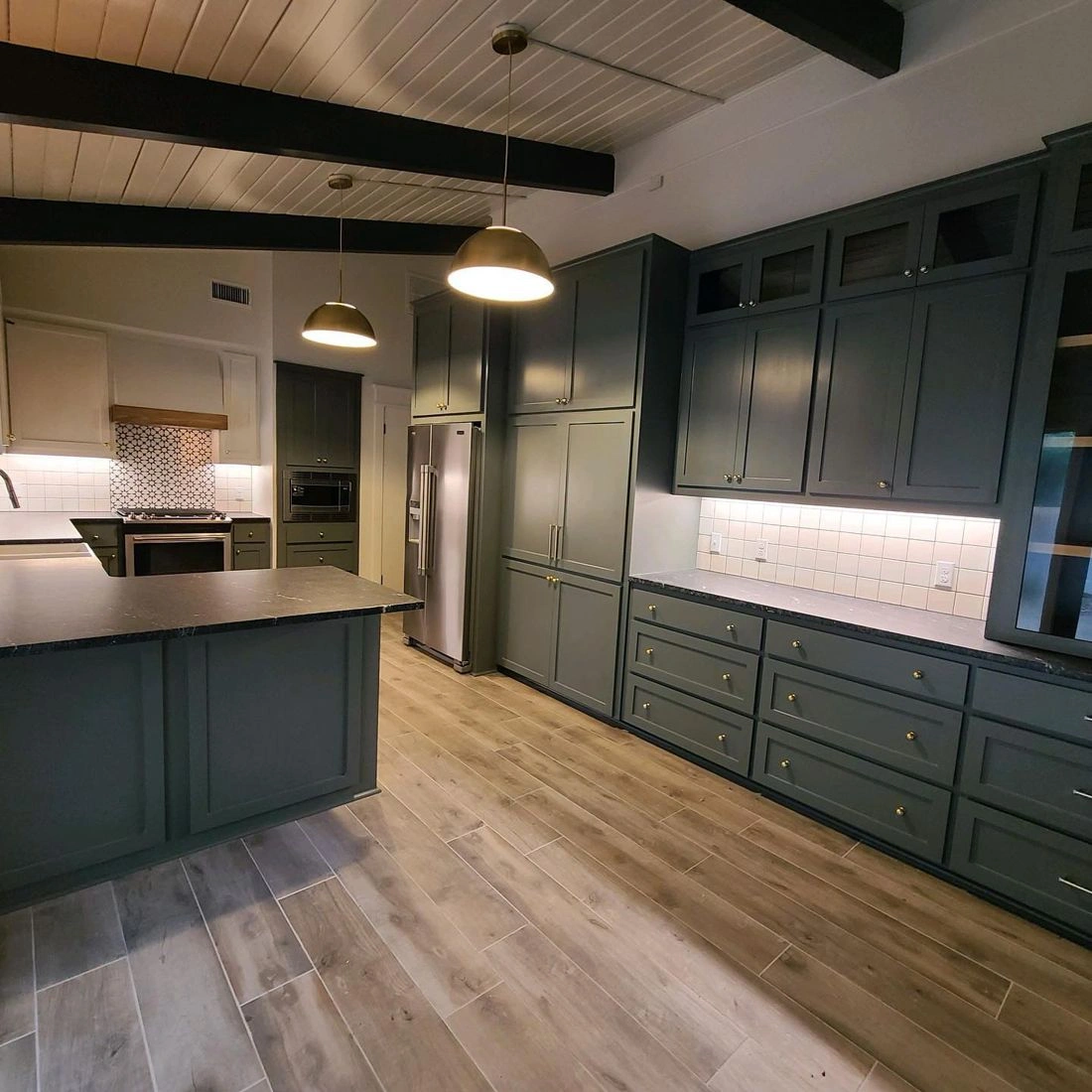 Sherwin Williams SW 7061 kitchen cabinets