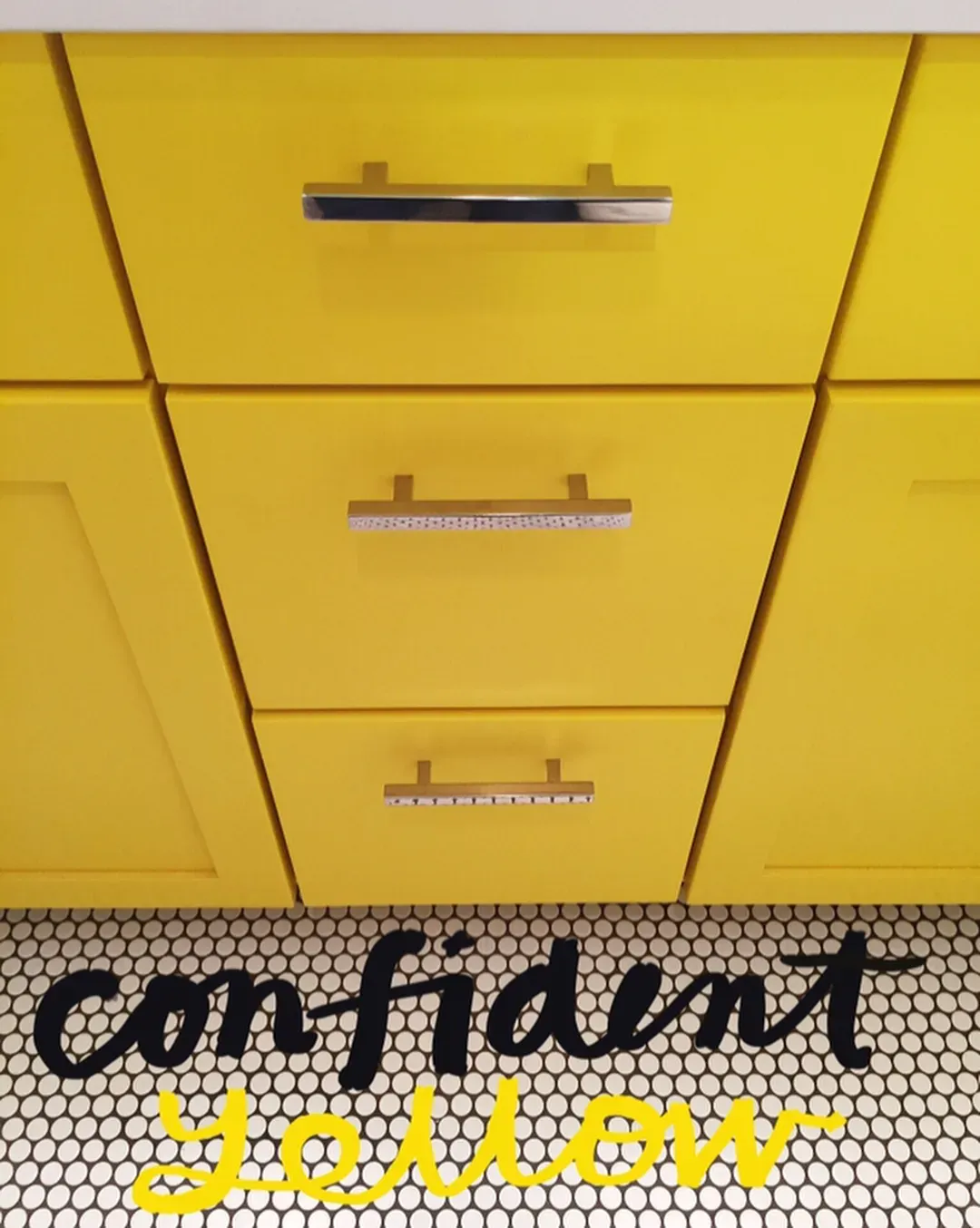 Confident Yellow bathroom vanity color