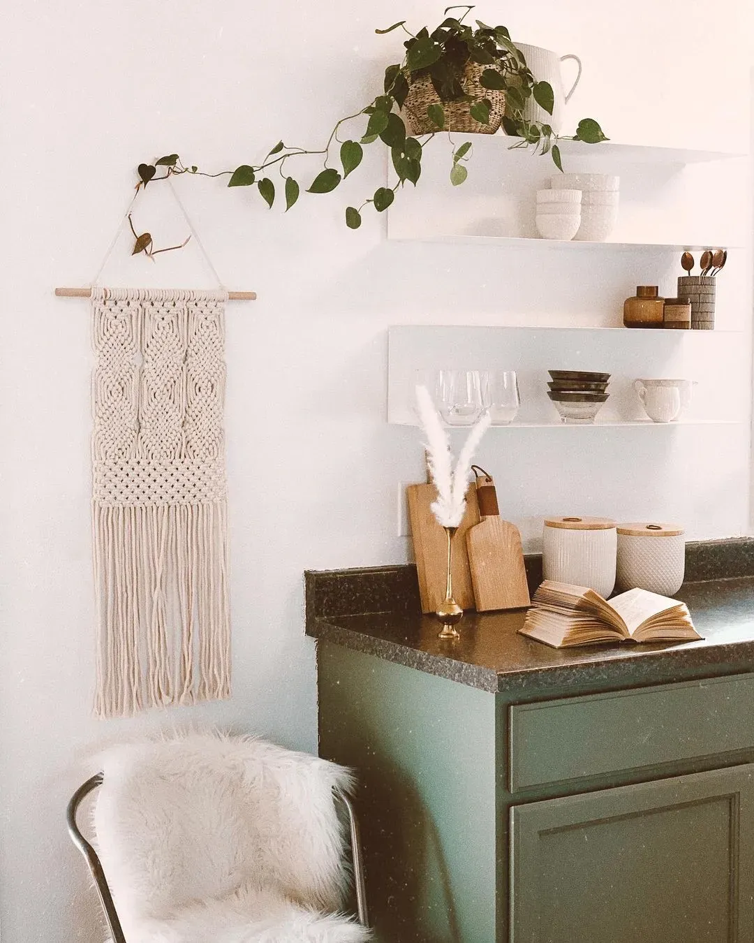 Behr Conifer Green kitchen cabinets picture