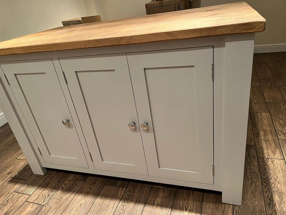 Farrow and Ball Cornforth White 228 kitchen cabinets