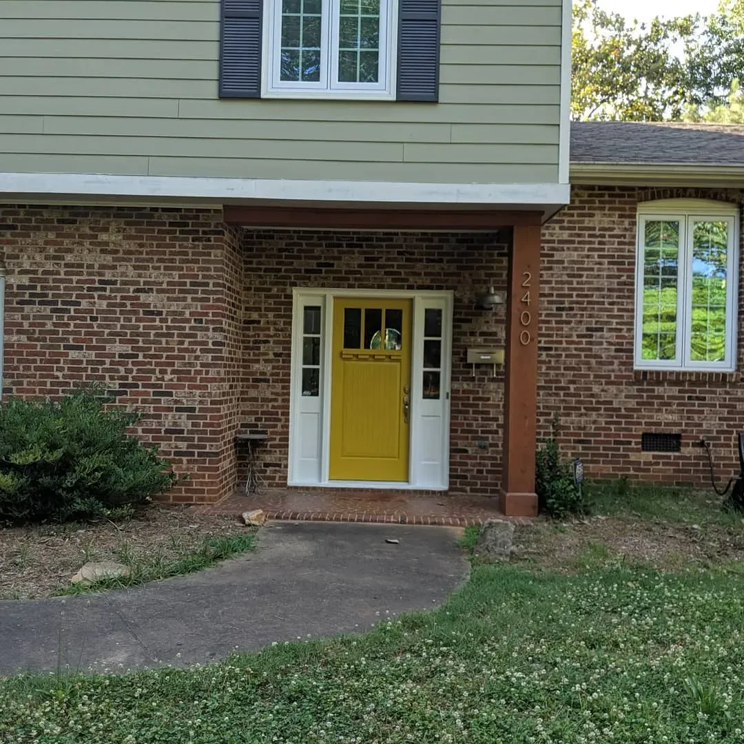 Sherwin Williams Crispy Gold front door 