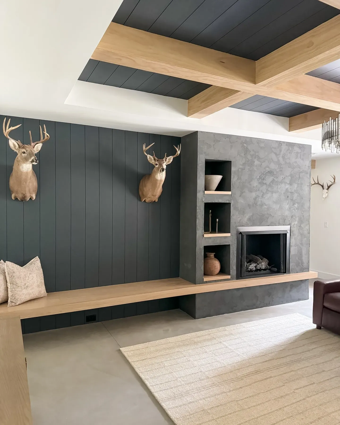 Sherwin Williams Cyberspace living room accent wall