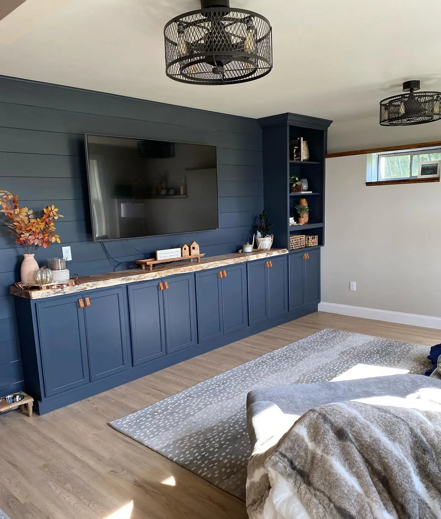 Sherwin Williams Cyberspace living room accent wall