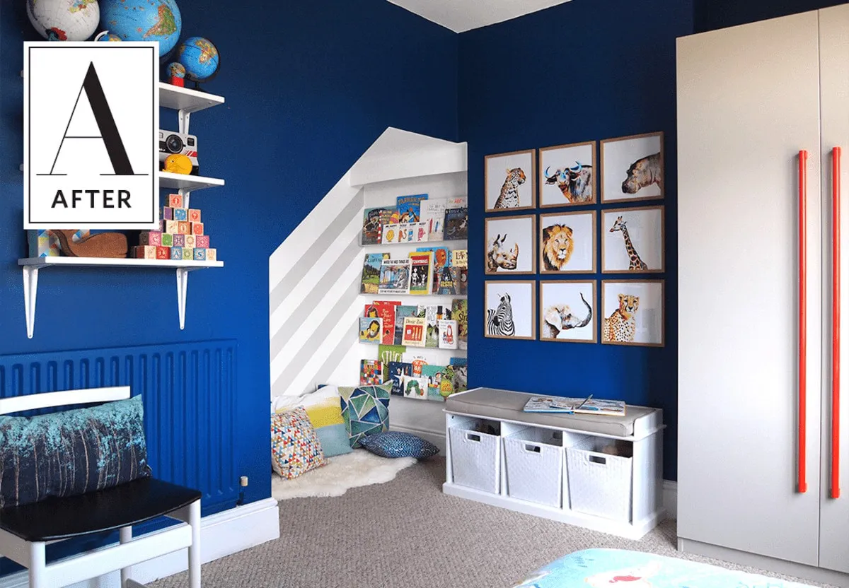 Interior with paint color Little Greene Deep Space Blue 207