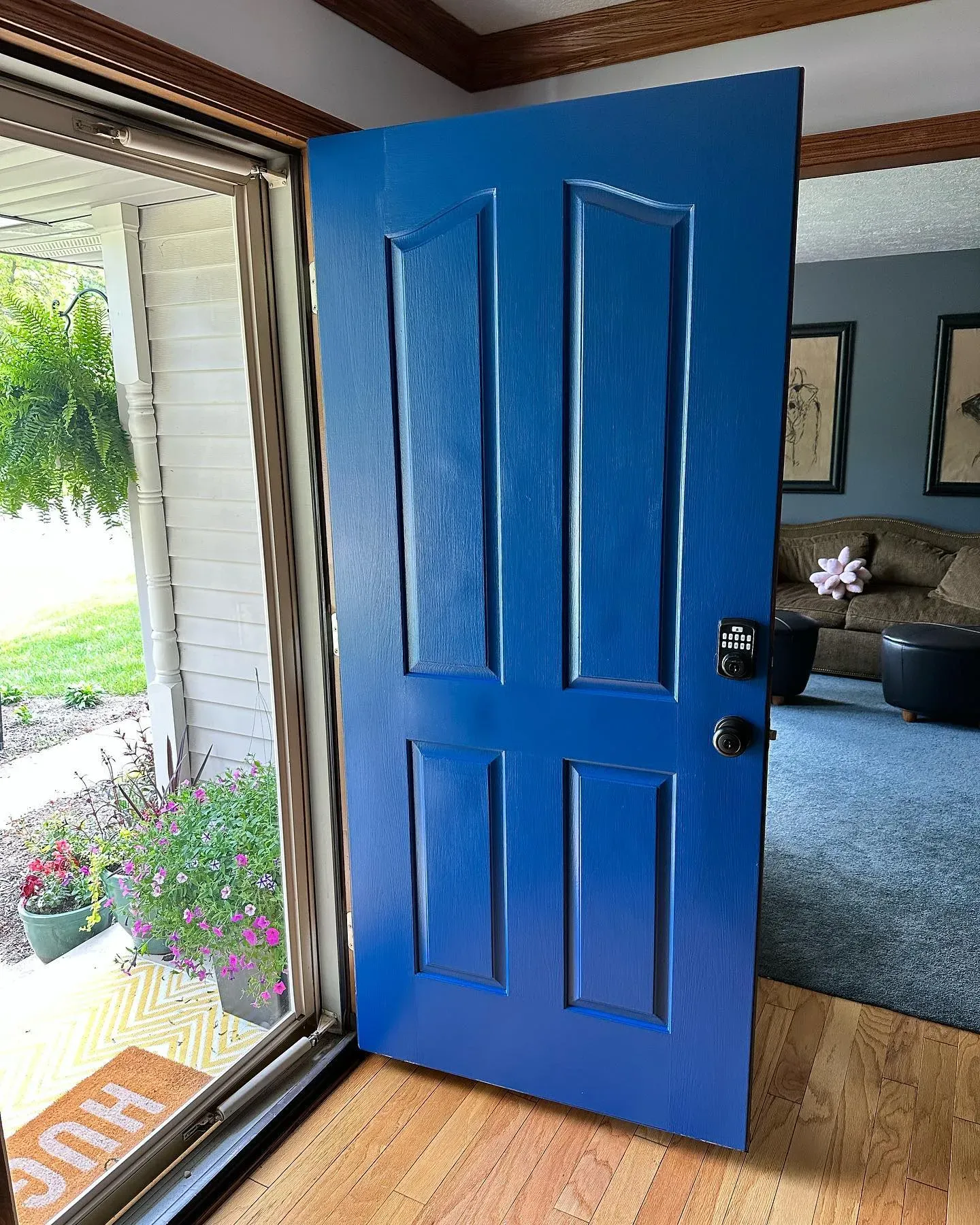 SW Dignity Blue front door paint review
