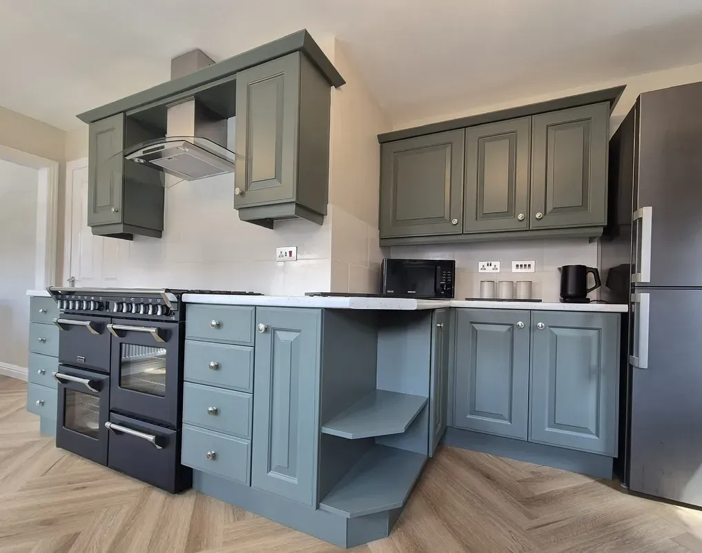Farrow and Ball Douter kitchen cabinets 