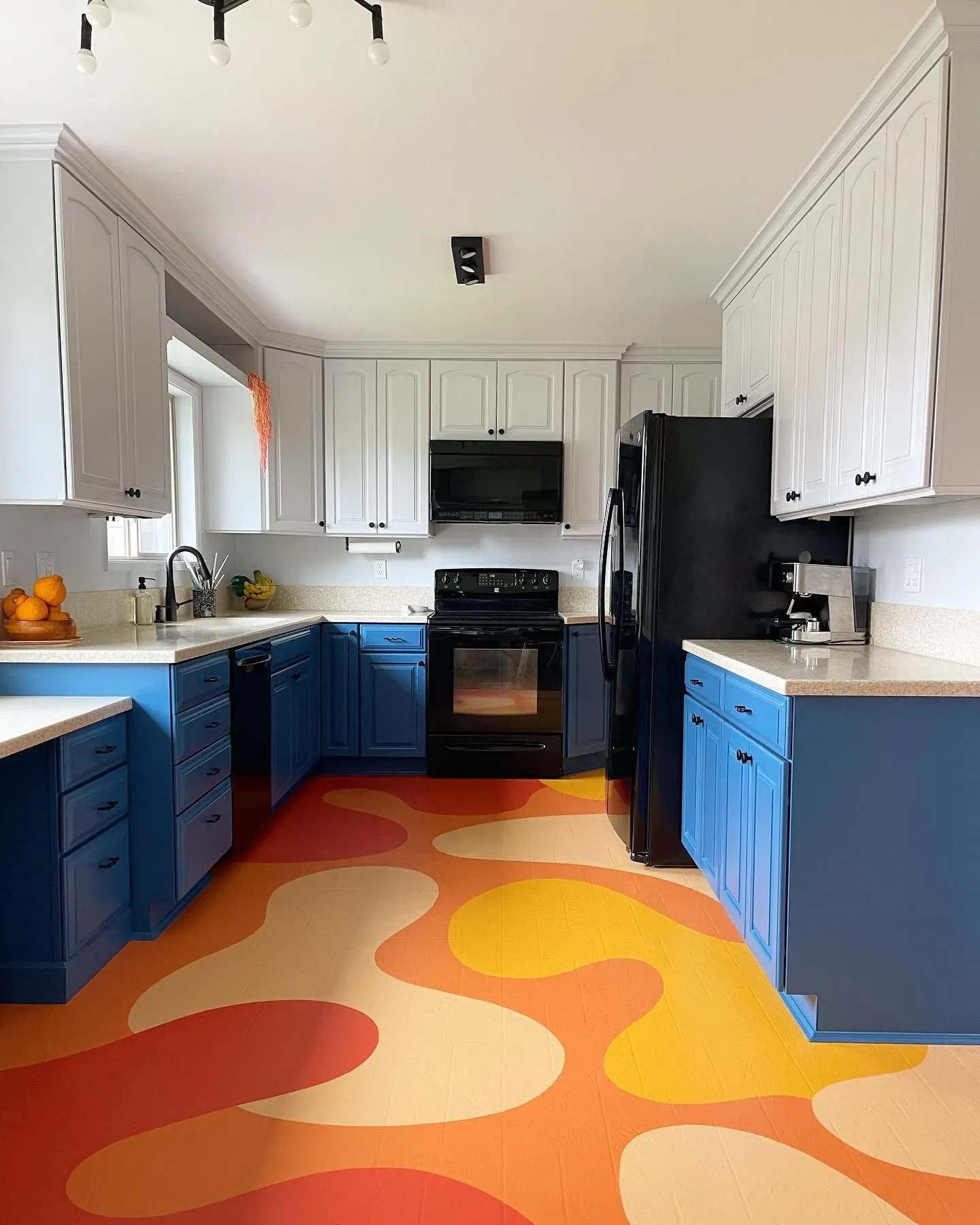 Sherwin Williams Down Pour kitchen cabinets 