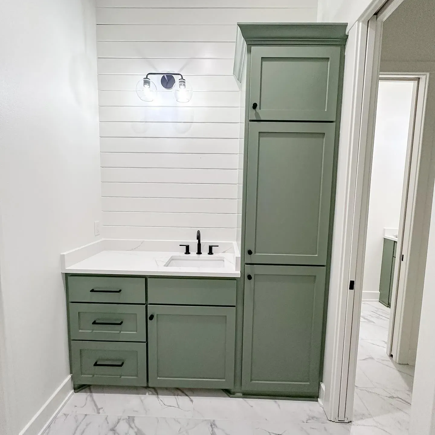 SW Dried Thyme bathroom vanity color