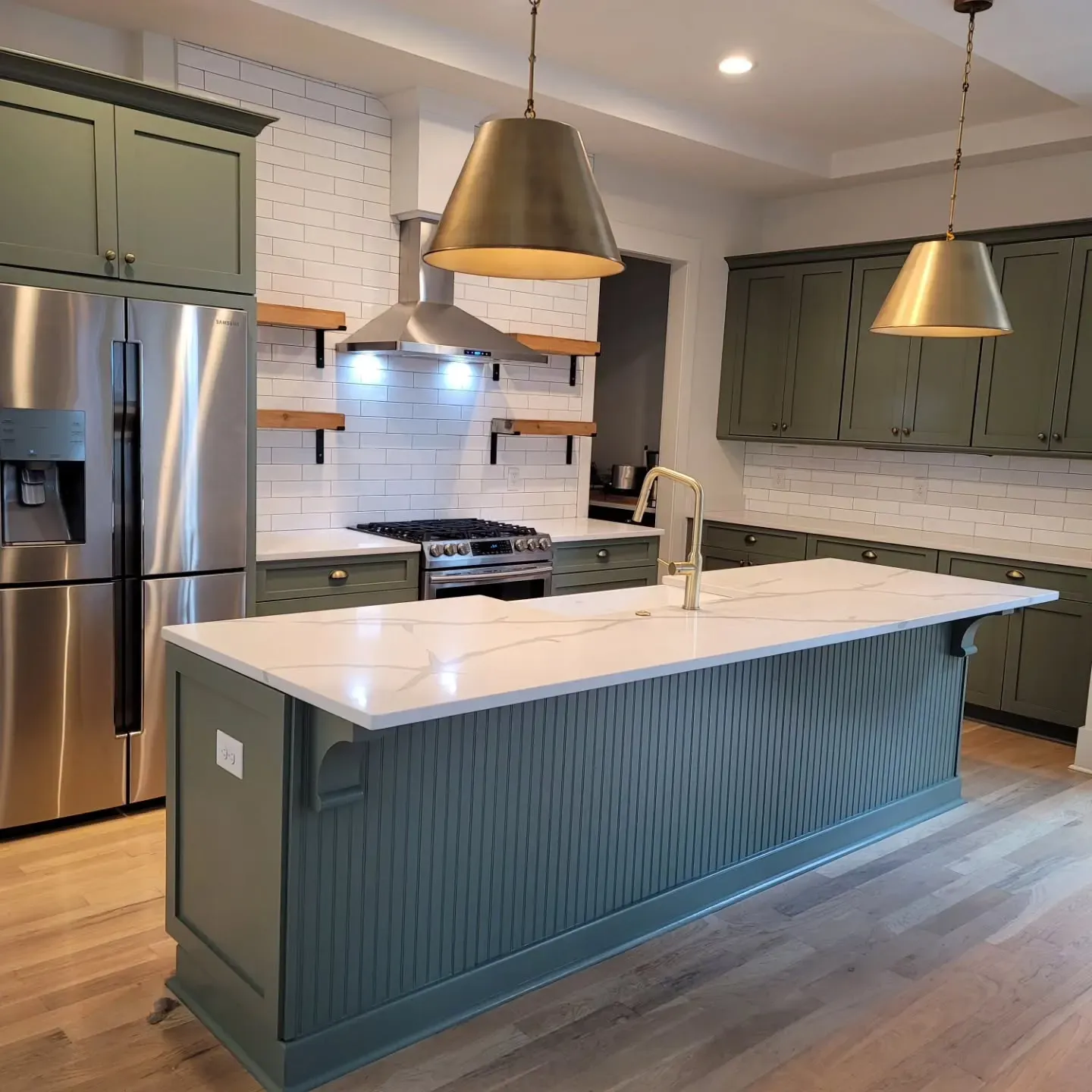 SW Dried Thyme kitchen cabinets 