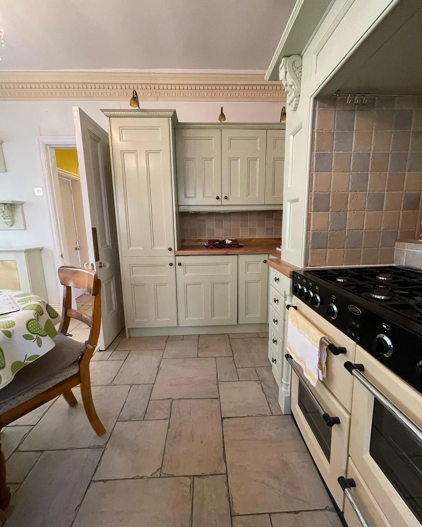 Dulux Pale Olivine kitchen cabinets paint