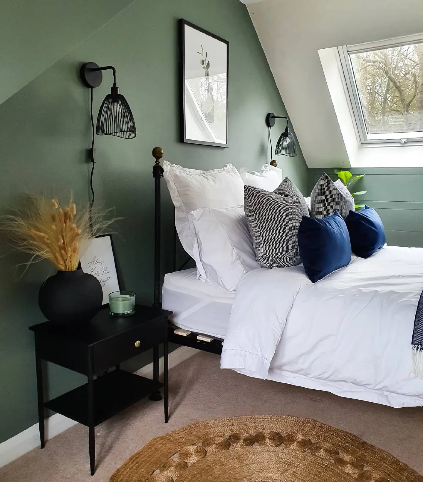 Dulux Waxed Khaki bedroom accent wall 