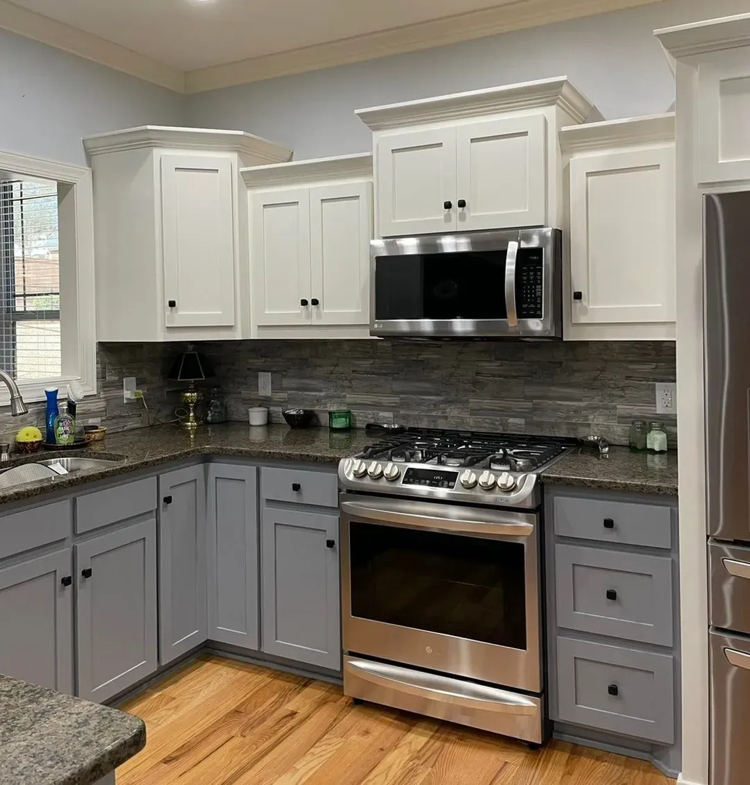 Sherwin Williams Dustblu kitchen cabinets color