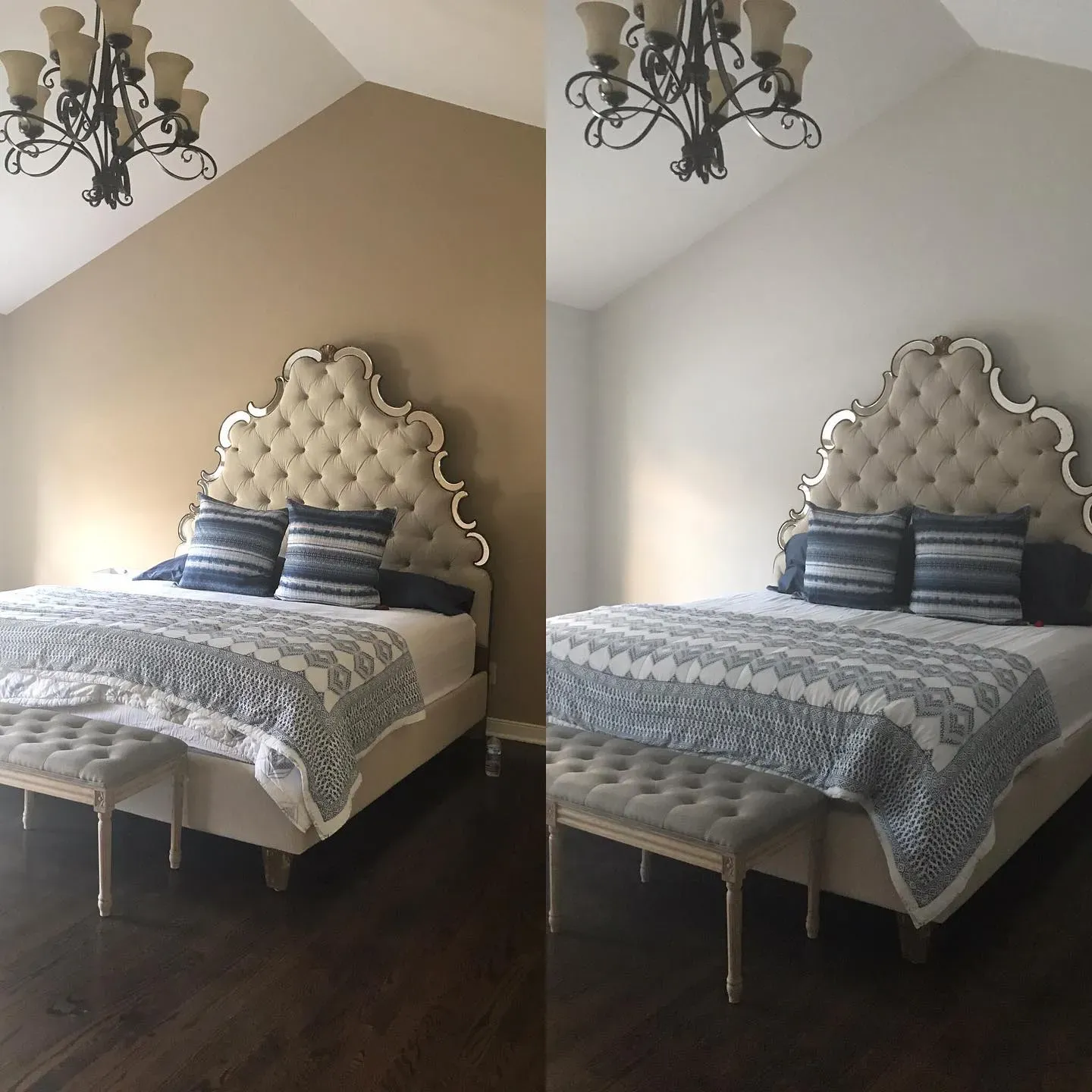 Sherwin Williams Egret White bedroom makeover