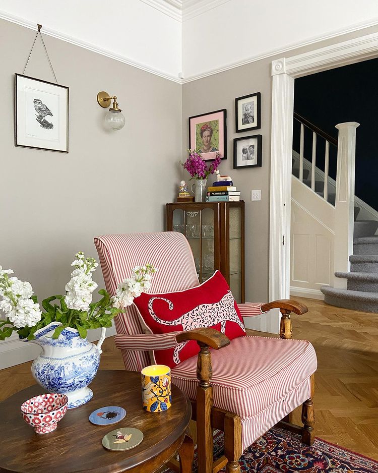 Interior with paint color Farrow and Ball Elephant's Breath 229