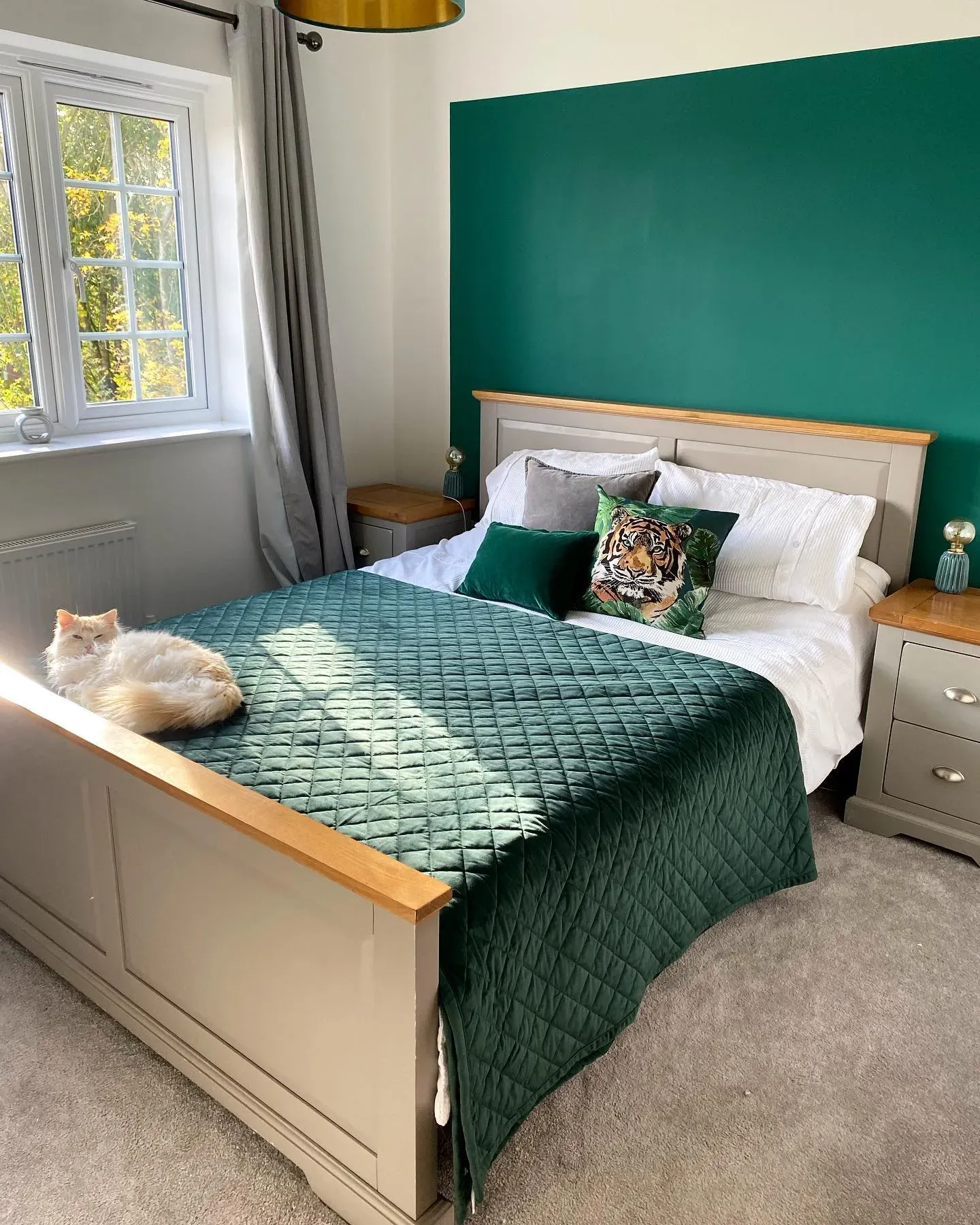 Dulux Emerald Glade bedroom accent wall