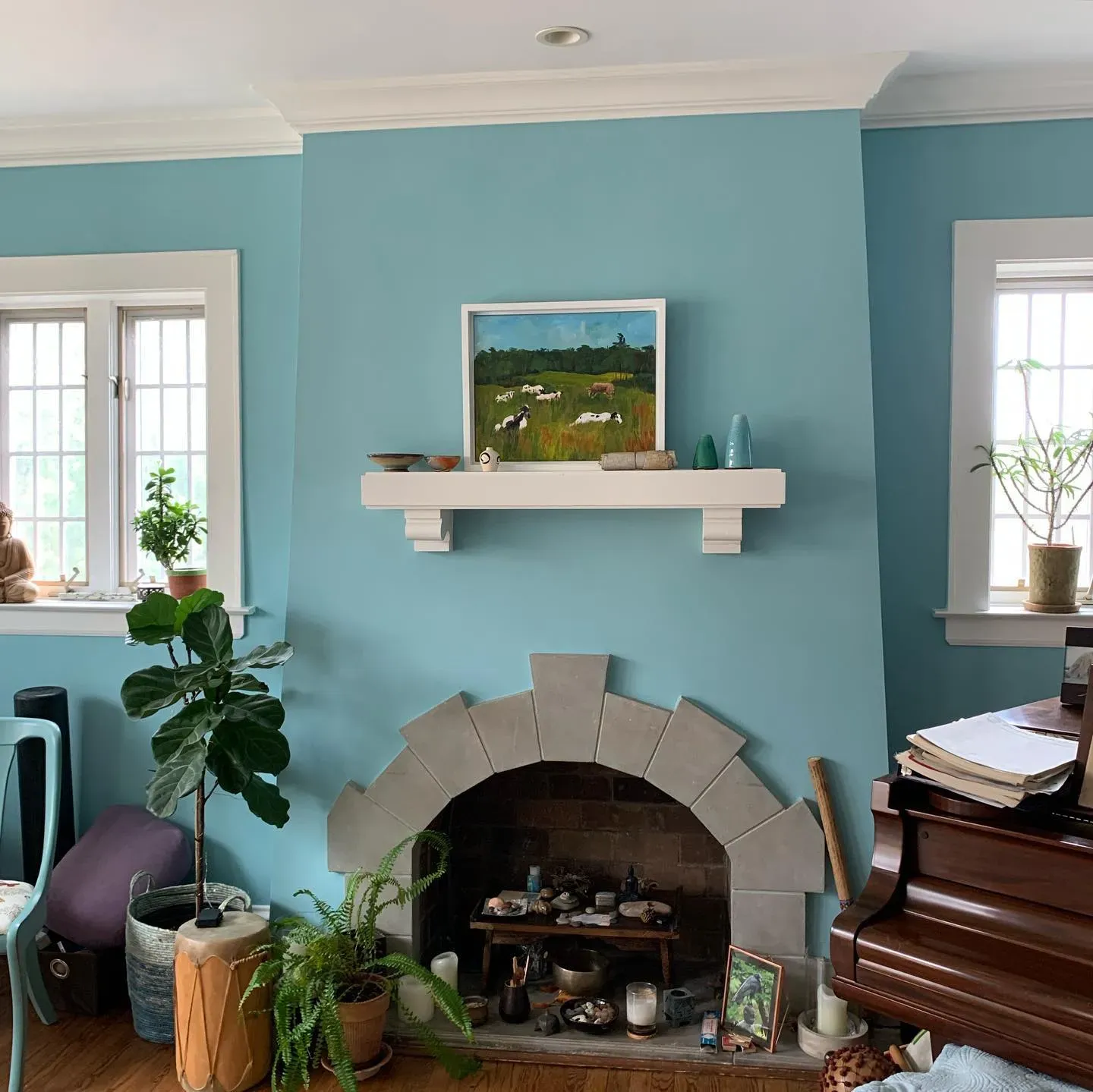 Farrow and Ball Blue Ground living room review